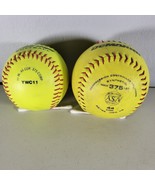 Softball Ball Lot of 2 Demarini and Worth 3.5&quot; and 4&quot; Diameter Set Yello... - £7.69 GBP