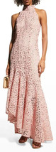  Shoshanna Asymmetrical Petal Lace Halter Dress Sz.6 Pink - £149.35 GBP