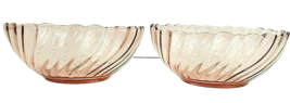 Arcoroc Rosaline Swirl Pink Bowls Set Of 2 Vintage Crystal France 2&quot; Tal... - £12.51 GBP