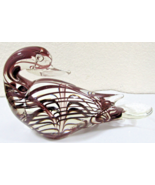 1970s Vintage Murano Style Purple and Clear Art Glass Duck Sculpture - $98.01