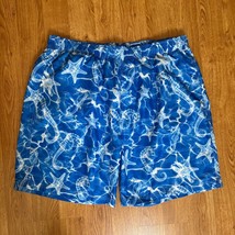 Caribbean Swimwear Mens Blue Sea Life Print Swim Shorts 2XB Big - $20.34