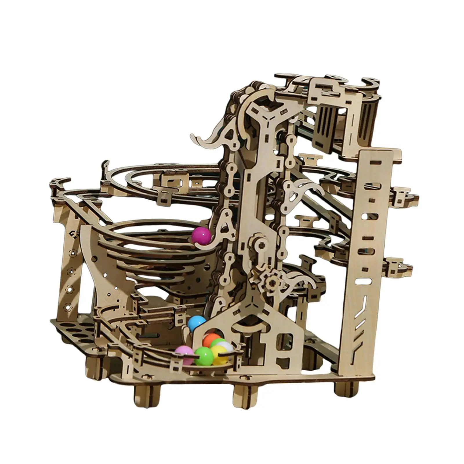 Marble Run Crafts Self Assemble 3D Wooden Puzzle Wooden Mechanical Puzzle Roller - £29.28 GBP