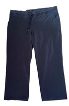 LL Bean Blue Casual Pants Women Size 1X Drawstring Waist Pockets Cotton Comfort - £12.33 GBP