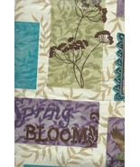 Spring Bloom Love Birds Flower Butterflies Vinyl Tablecloth with Flannel... - £8.64 GBP