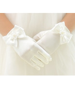 Flower Baby Toddler Girl&#39;s Stretch Satin Dress Bow Tie Gloves - £5.58 GBP