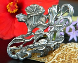 Vintage William Kerr Art Nouveau Flower Brooch Sterling Silver 1569 - $189.95