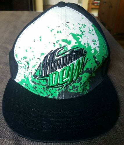 Primary image for Mountain Dew Trucker Hat Black Baseball Cap One Size Fitted 2010 100% Cotton
