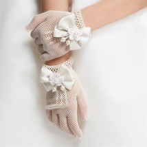 Flower Baby Girls Bow Tie Lace Party Gloves - £6.28 GBP