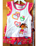 Dora The Explorer 18M Baby Clothes Infant Girl Pink Flower Short White S... - $16.14