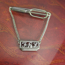 Art Deco Swank Tie Clip Swag Chain Vintage Initials FHL Wedding personalized gro - $75.00