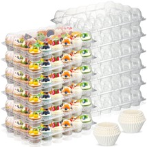 24 Pack X 12 Sets Cupcake Carrier Holders With 300 Pack Cupcake Liners Plastic C - £39.53 GBP