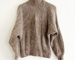Vtg I.B. Diffusion Womens Sweater High Neck Silk Angora Blend Pebble Bei... - £29.13 GBP