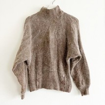 Vtg I.B. Diffusion Womens Sweater High Neck Silk Angora Blend Pebble Beige L - £29.56 GBP