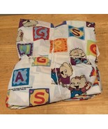 1999 Rugrats Nickelodeon Alphabet Twin Fitted &amp; Flat Sheet Set - EUC B9 - £14.88 GBP