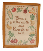 Cross Stitch Finished and Framed Vintage Needlework 12 X 15 Inches - $465.43 MXN