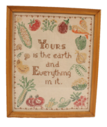 Cross Stitch Finished and Framed Vintage Needlework 12 X 15 Inches - $465.43 MXN