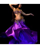 Made to Order Purple Crystal Belly Dance Costume: Couture Rhinestone Dress - $699.00