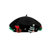Winter French Beret Hat Women Solid Color Classic Beanie Winter Cap Strawberry B - £20.59 GBP