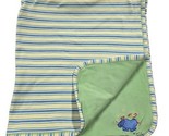 Carters Baby Blanket Rhino Bird Blue Green Yellow Stripe Cotton Emu Namae - $39.60
