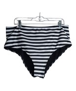Shein Women&#39;s High Waisted Black &amp; White Striped Swimsuit Brief Bottoms 3XL - £6.19 GBP