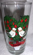 Vintage 12 Days Of Christmas Drinking Glass 2nd Day Two Turtle Doves  - $114.02 MXN