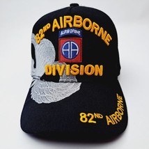 US Army 82nd Airborne Division Men&#39;s Cap Hat Embroidered Black  - £10.12 GBP