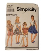 8309 Vintage Simplicity SEWING Pattern Girls Shorts Top Skirt UNCUT EASY... - £5.89 GBP