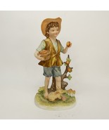 Vintage LEFTON BOY with APPLE BASKET Figurine KW 7453 6 3/4" tall Japan WWKD6 - $12.00