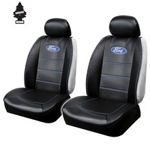 Car Truck Suv Seat Covers Set For Ford Front Sideless Black Universal Size Pair - £46.23 GBP