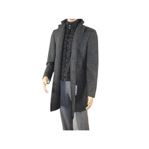 Men RENOIR Wool Blend Charcoal Gray English Plaid 3/4 Length Coat 43-18-095 image 8