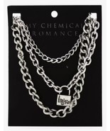 My Chemical Romance Padlock Silver Tone Chain Necklace Set - £26.34 GBP