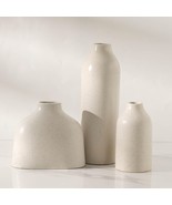 Enra Ceramic Vase Set of 3 Assorted, White Modern Farmhouse Décor - €21,10 EUR