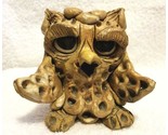 HINDT Studio Folk Art OWL Clay Sculpture Big Eyes Adorable Vintage - $16.95