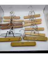 Lot Of 15 Swing Hook Clamp WOODEN HANGERS Pants Skirts 3 SETWELL 1 Plastic - $28.63 CAD