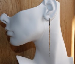 Chain Tassel Long Hypoallergenic No Fade 84mm Handmade Earrings - £16.02 GBP