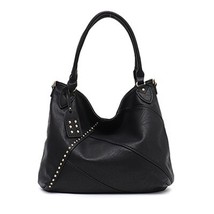 CEZIRA Fashion Women PU Leather Shoulder Bag  Rivets Handbags Large Tote Female  - £57.35 GBP