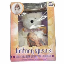 Britney Spears Collectible Bear W/ Button and CD (2000) - £33.96 GBP