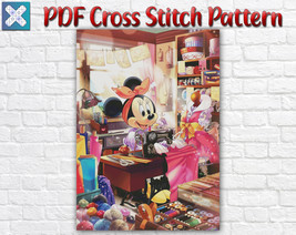 Disney Minnie Mouse Counted Digital PDF Cross Stitch Pattern Needlework DIY DMC - £2.76 GBP