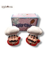 Salt and Pepper JOLLY CHEF 2 Piece Ceramic Table Set Collectible Cooking - $317.90 MXN