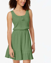 Be Bop Womens Ruffled Hem Peasant Dress Color Avocado Size XS - $21.60