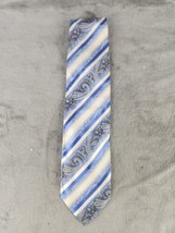 Handmade Luxury Silk Tie With Cufflinks, Blue, Km 177.1 1oz - £78.40 GBP