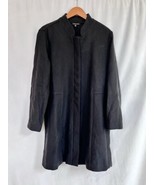 Eileen Fisher Double Face Wool Blend Coat LARGE Women Dark Blue Two Way ... - $116.37 CAD