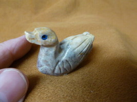 Y-DUC-1) gray tan DUCK bird stone soapstone CARVING PERU I love water fo... - £6.71 GBP