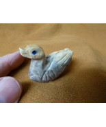 Y-DUC-1) gray tan DUCK bird stone soapstone CARVING PERU I love water fo... - £6.76 GBP