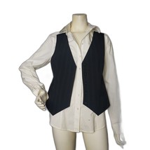 VICTORIA&#39;S SECRET White Button Down Shirt with Attached Black Vest Women... - $49.50