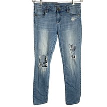 Kut from the Kloth Low Rise Distressed Jeans 4 Med Wash Cropped Straight... - £18.22 GBP