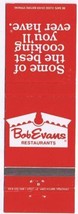 Matchbook Cover Bob Evans Restaurant Best Cooking - $0.67