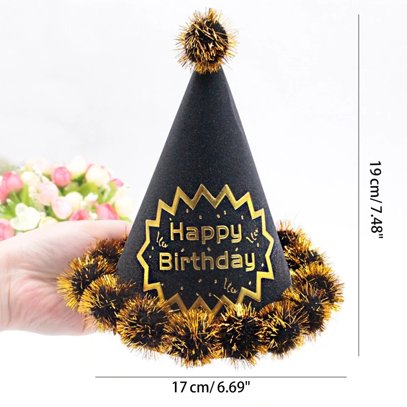 Game Fun Play Toys Birthday Cone Hats Party Cone Hats Pompoms 
Party Hats Birthd - £23.25 GBP