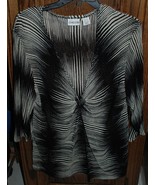 Size 3 L/XL WORN ONCE Women's Chico's Black & White Open Weave Cover-Up Top - $30.00