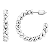 Creative Geometric Twist C- Shaped Stud Earrings Simple Metal Earrings - £7.97 GBP